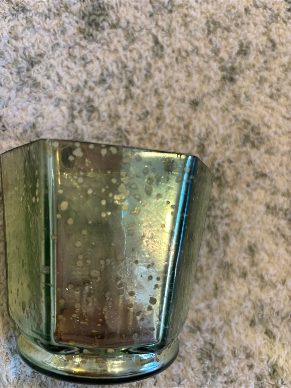 Sage Green Mercury Glass Votive Candle Holder by Koyal NWT Pier One 3x3.5”